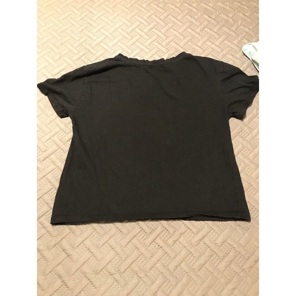 Olsenboye Black White Daisy Sequin Y2K Crop Top Cotton Size Medium - Picture 5 of 9